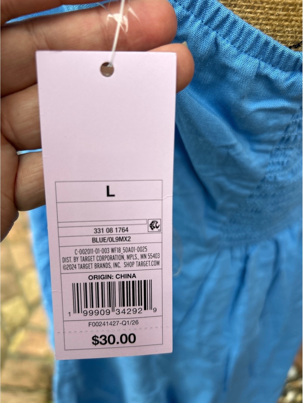 Target Blue Button-Front Sundress Large - Picture 4 of 5